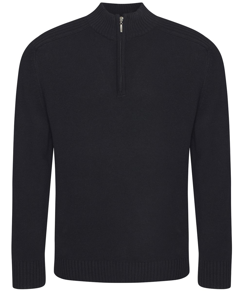 Black Wakhan ¼ regen zip knit sweater