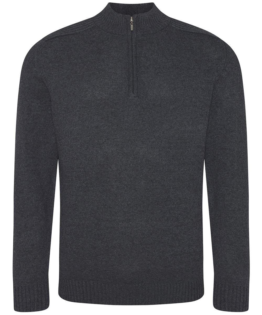 Charcoal Wakhan ¼ regen zip knit sweater