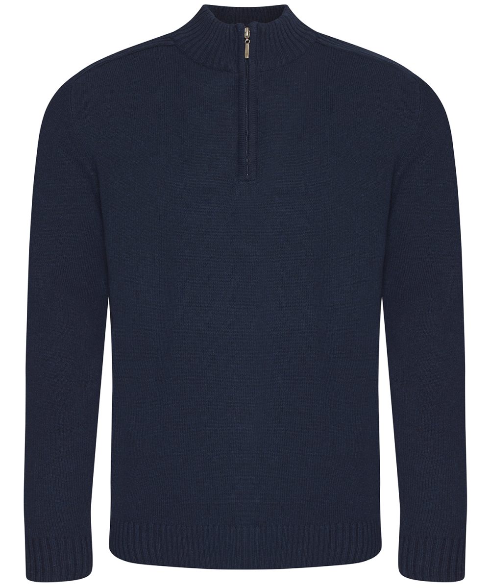 Navy Wakhan ¼ regen zip knit sweater