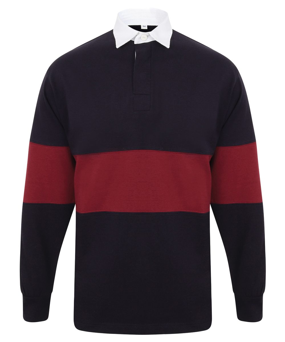 Navy/Burgundy Panelled rugby shirt