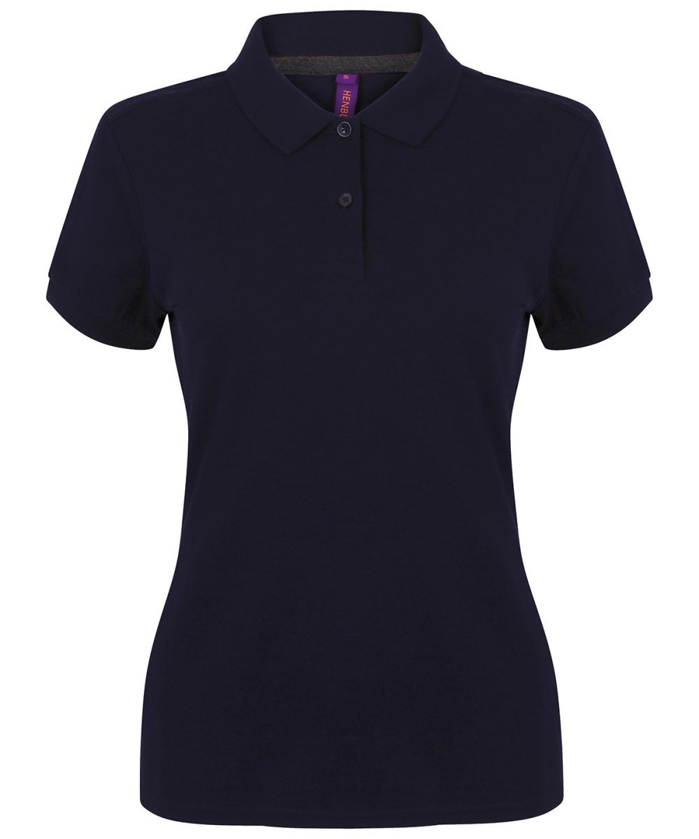 Navy Women's micro-fine piqué polo shirt