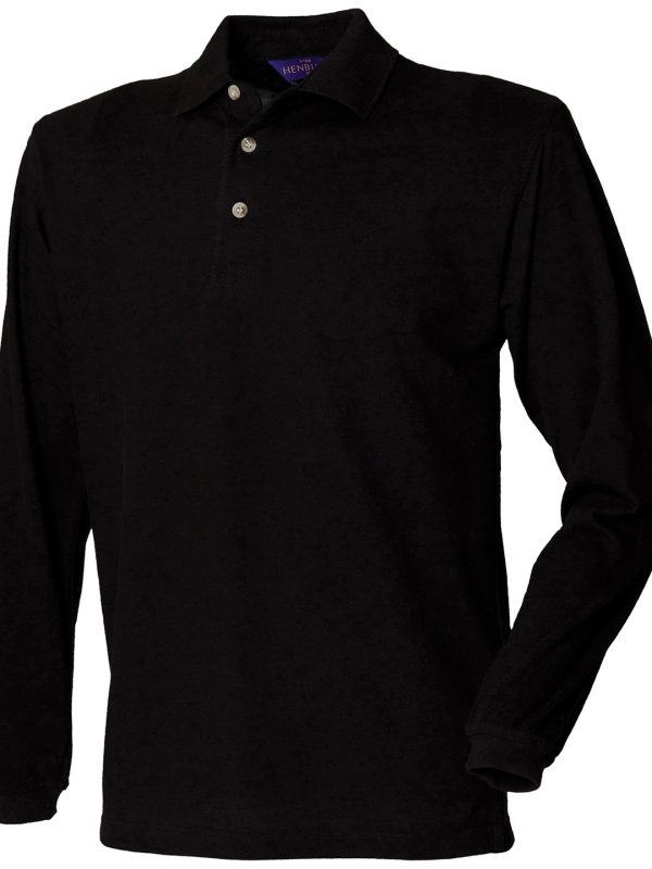 Black Long sleeve cotton polo shirt