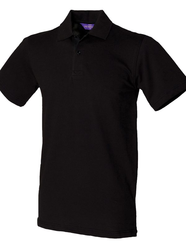 Black Stretch piqué polo shirt