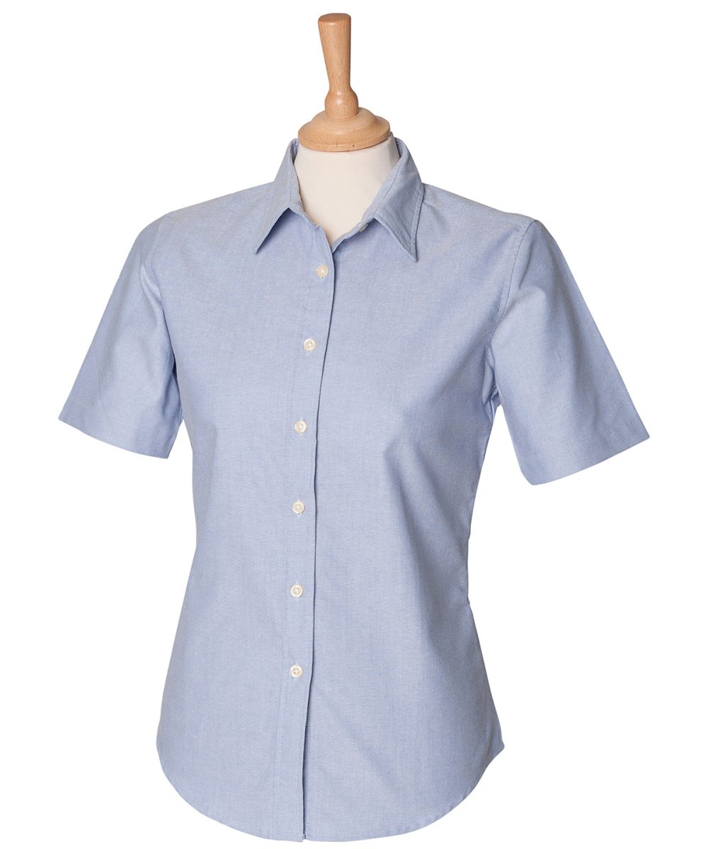 Blue* Women's short sleeve classic Oxford shirt