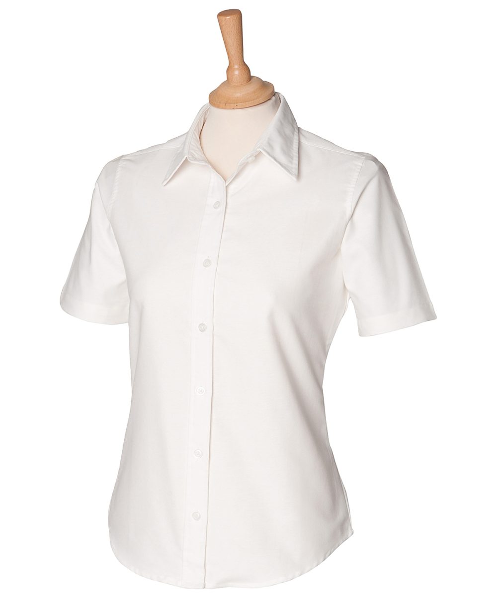 White* Women's short sleeve classic Oxford shirt