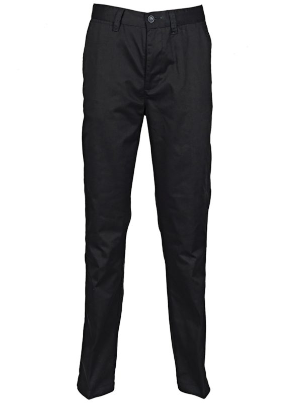 Black 65/35 flat fronted chino trousers