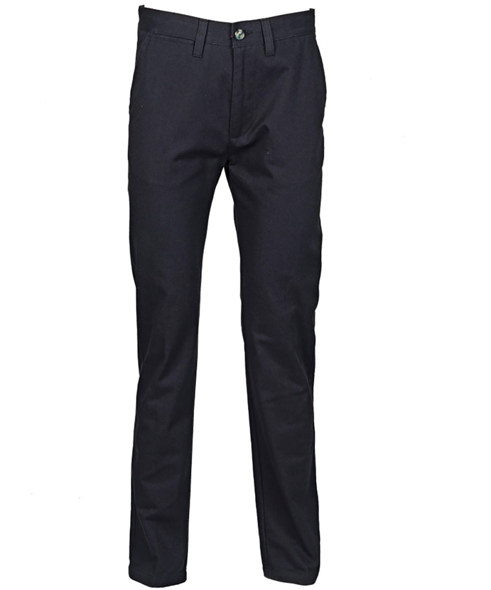 Navy 65/35 flat fronted chino trousers