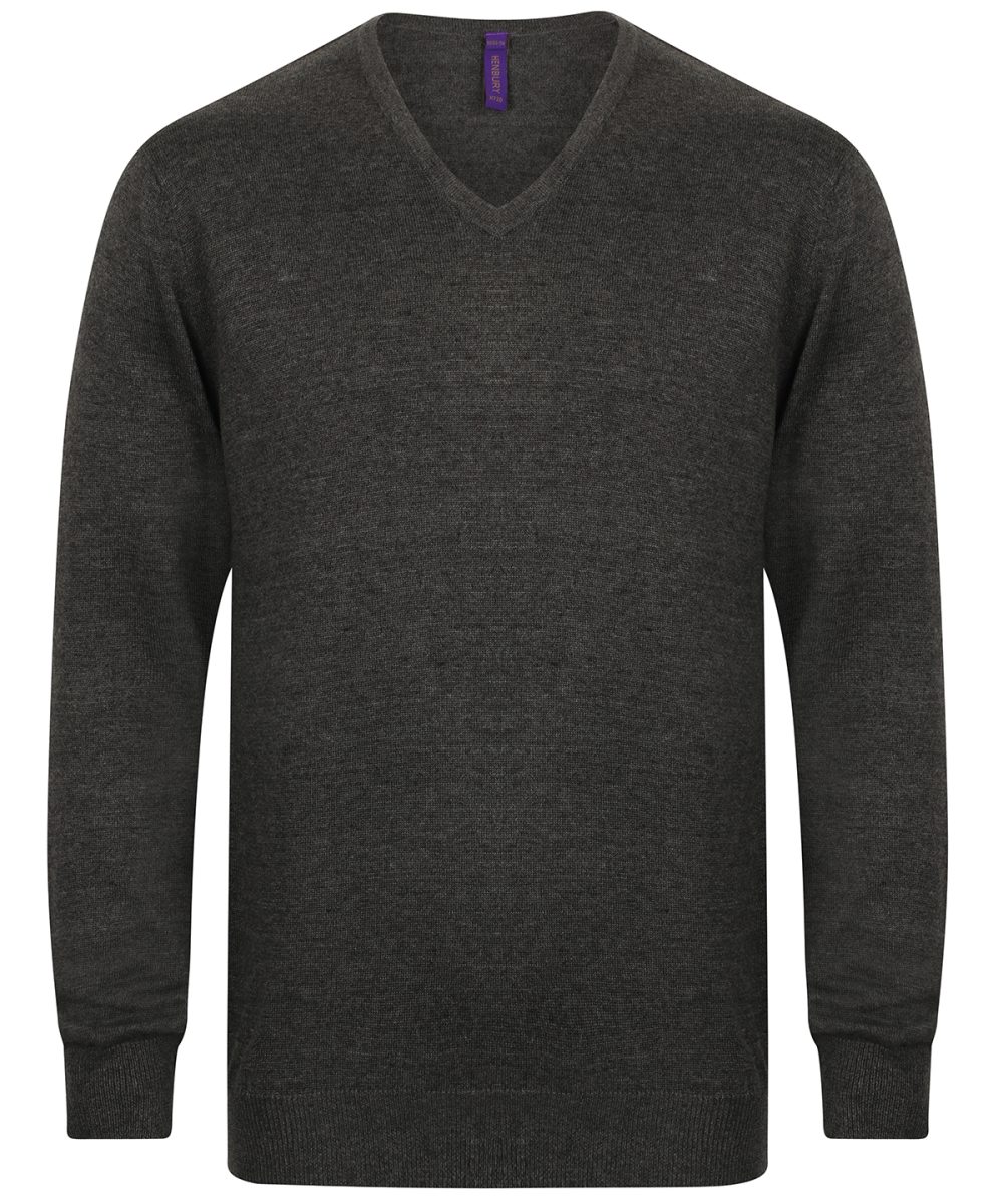 Grey Marl 12 gauge v-neck jumper