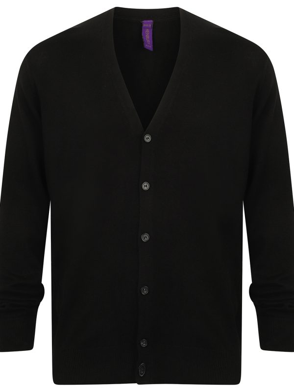 Black V-button cardigan