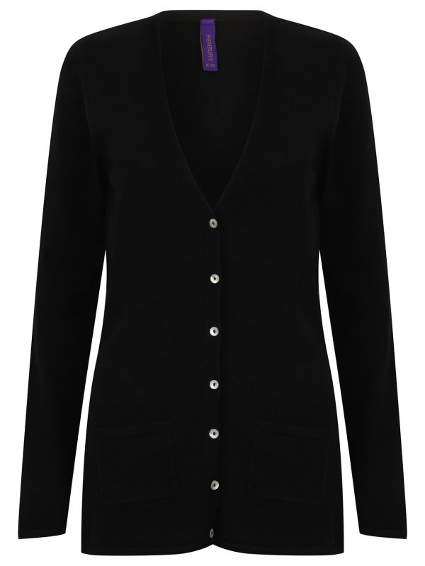 Black Women's v-button cardigan