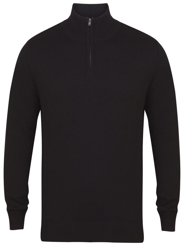 Black ¼ zip jumper