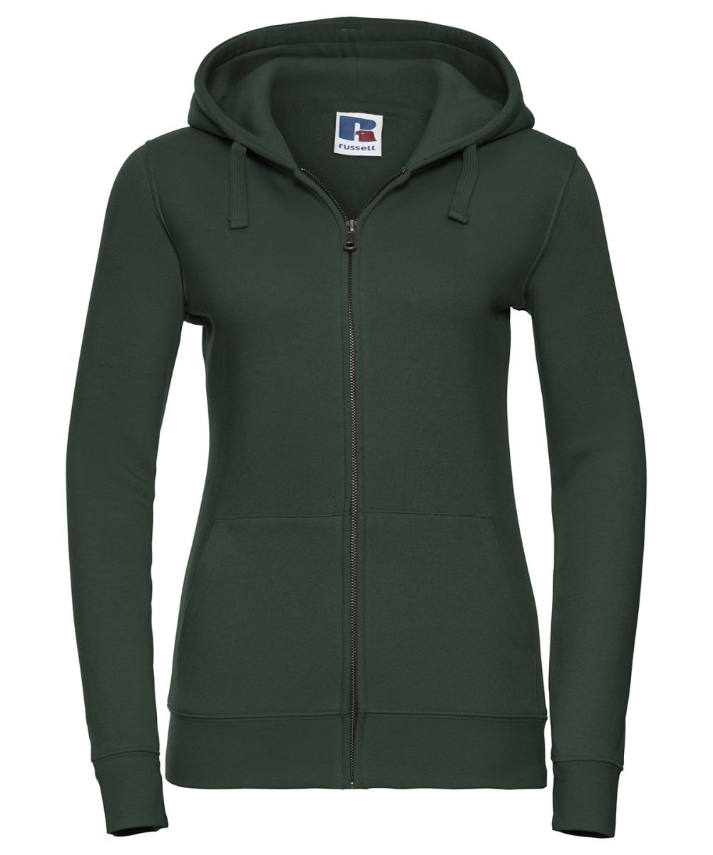 Bottle Green Women's authentic zipped hooded sweatshirt