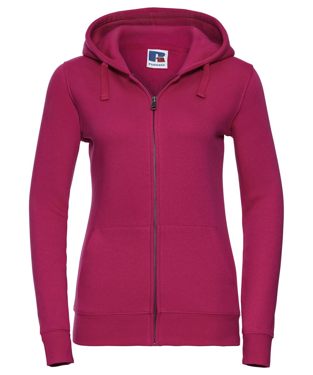 Fuchsia Women's authentic zipped hooded sweatshirt