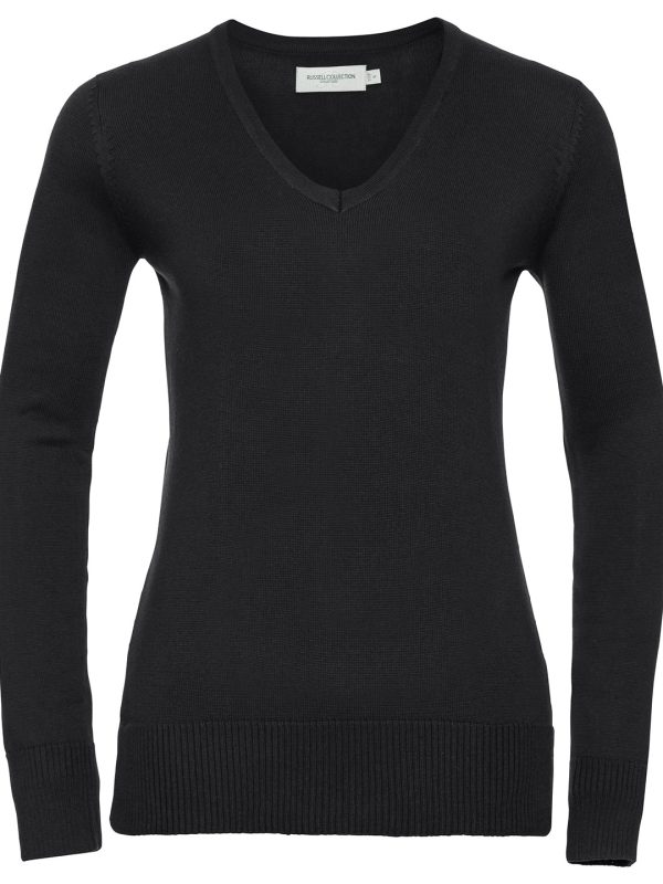 Black Women's v-neck knitted sweater