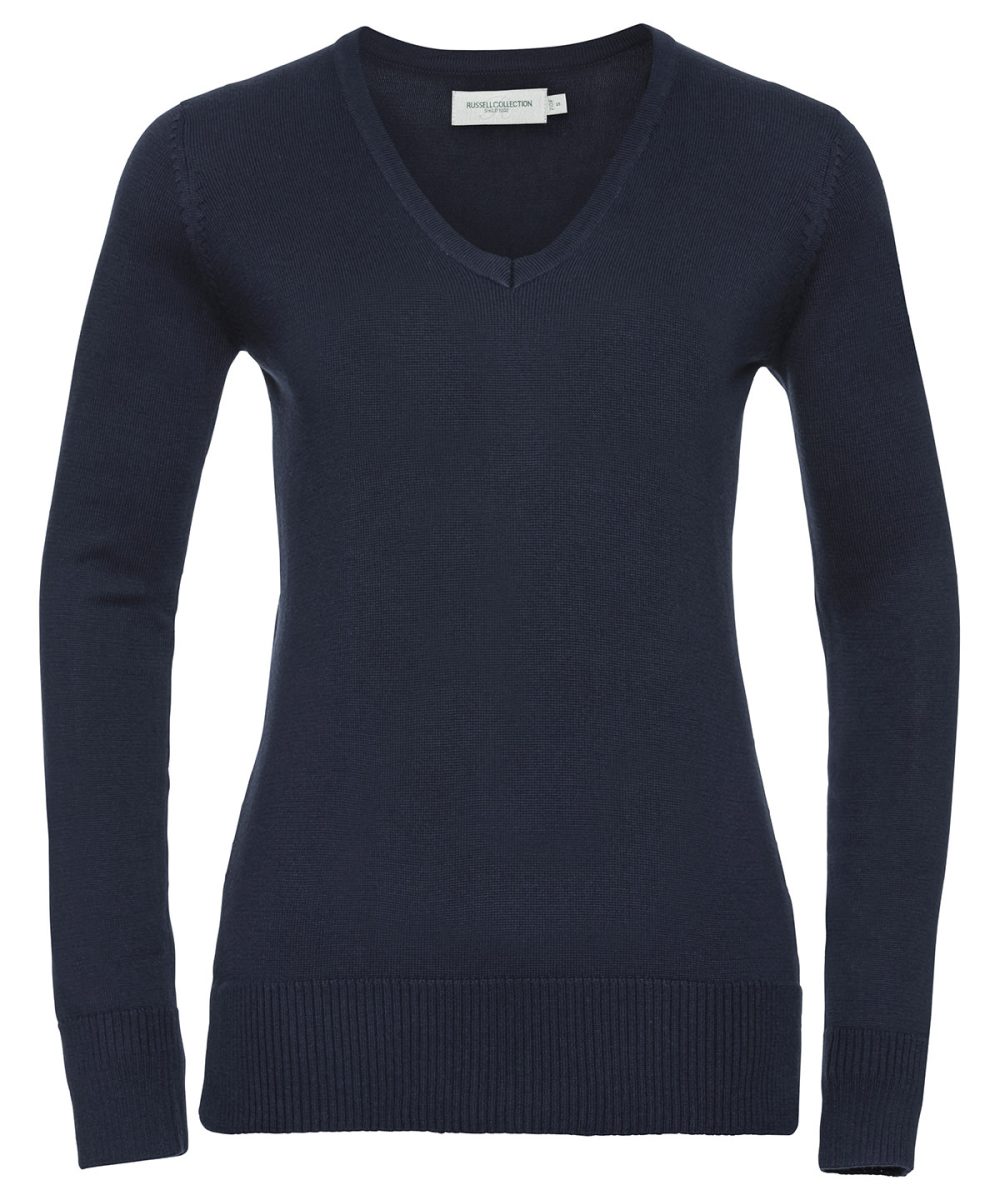 French Navy Women's v-neck knitted sweater