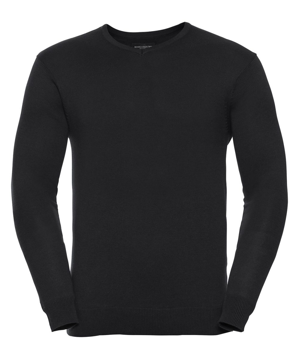 Black V-neck knitted sweater