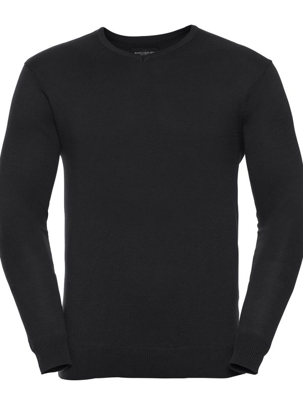 Black V-neck knitted sweater