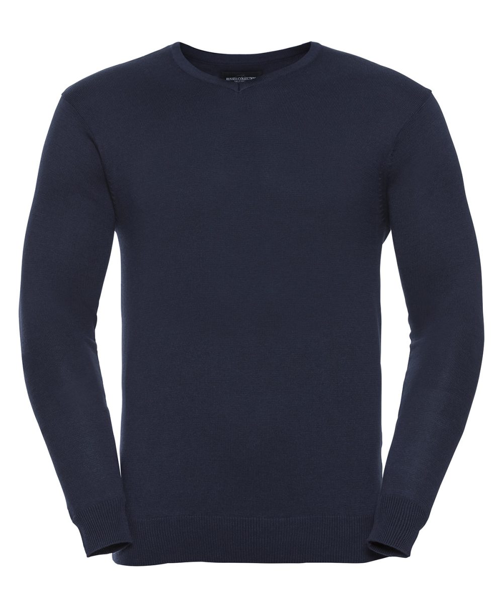 French Navy V-neck knitted sweater