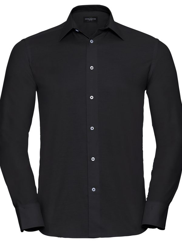 Black Long sleeve easycare tailored Oxford shirt