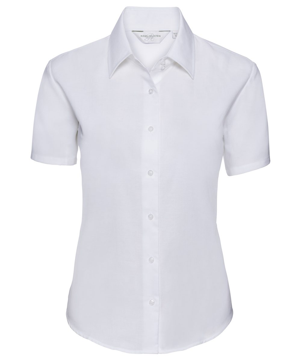 White Women's short sleeve Oxford shirt