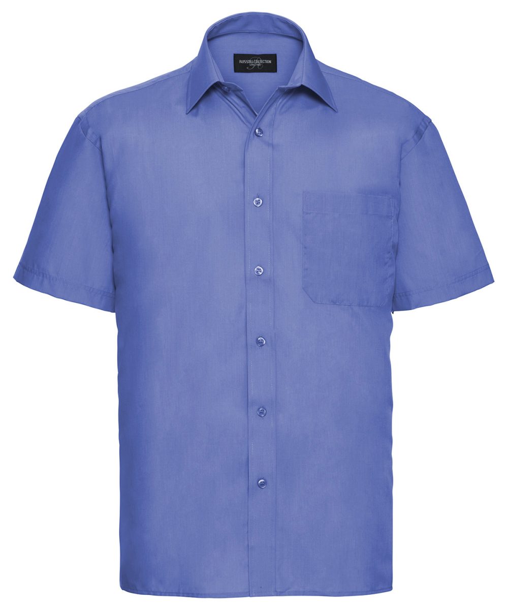 Corporate Blue Short sleeve polycotton easycare poplin shirt