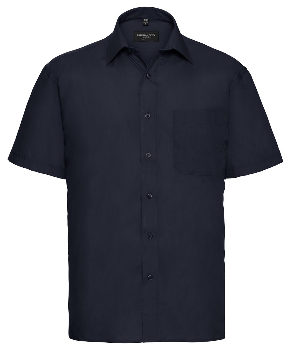 French Navy Short sleeve polycotton easycare poplin shirt