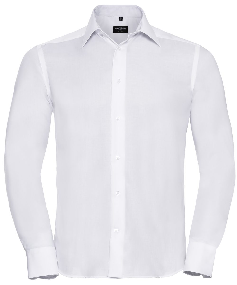 White Long sleeve tailored ultimate non-iron shirt