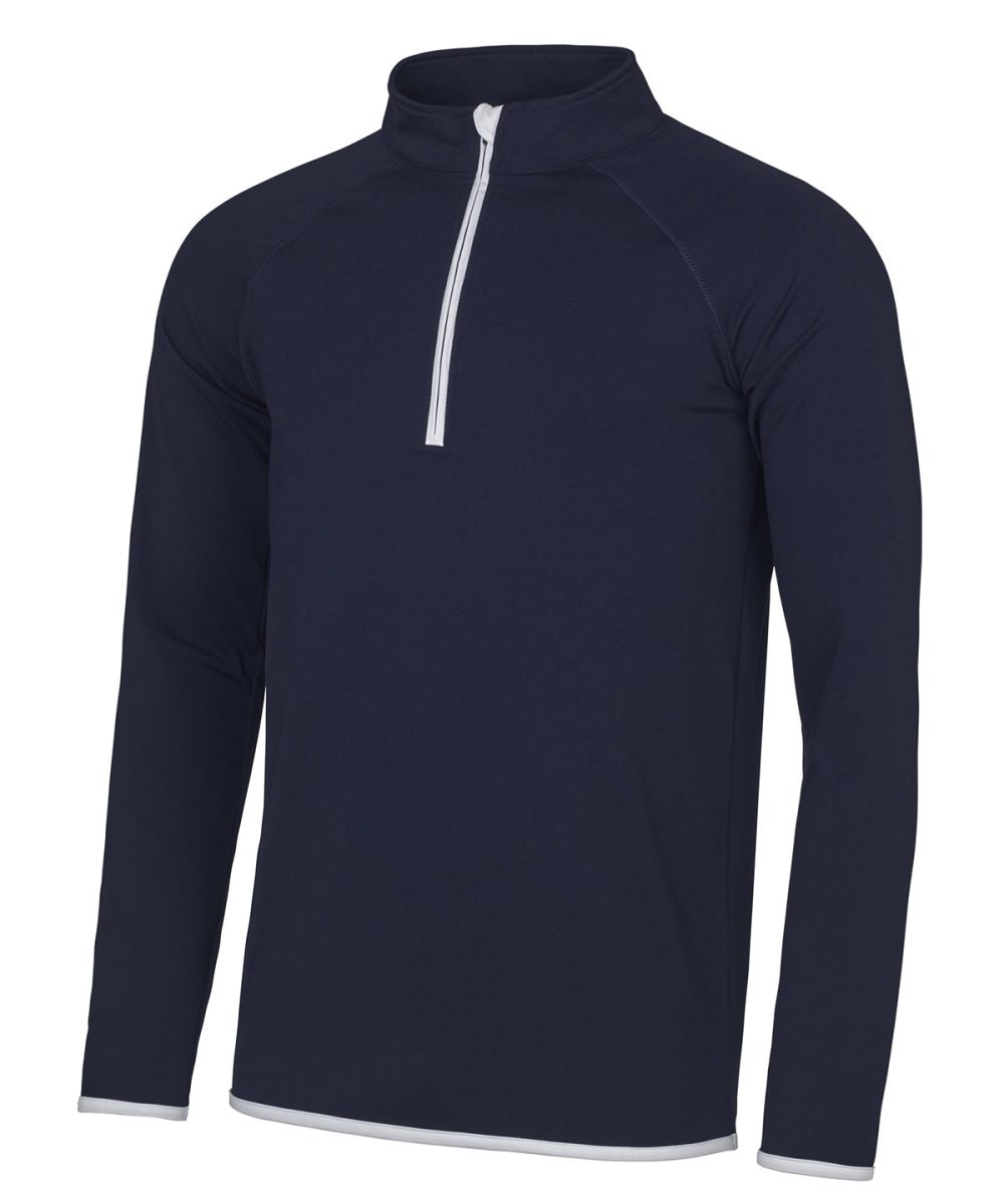 French Navy/Arctic White Cool ½ zip sweatshirt