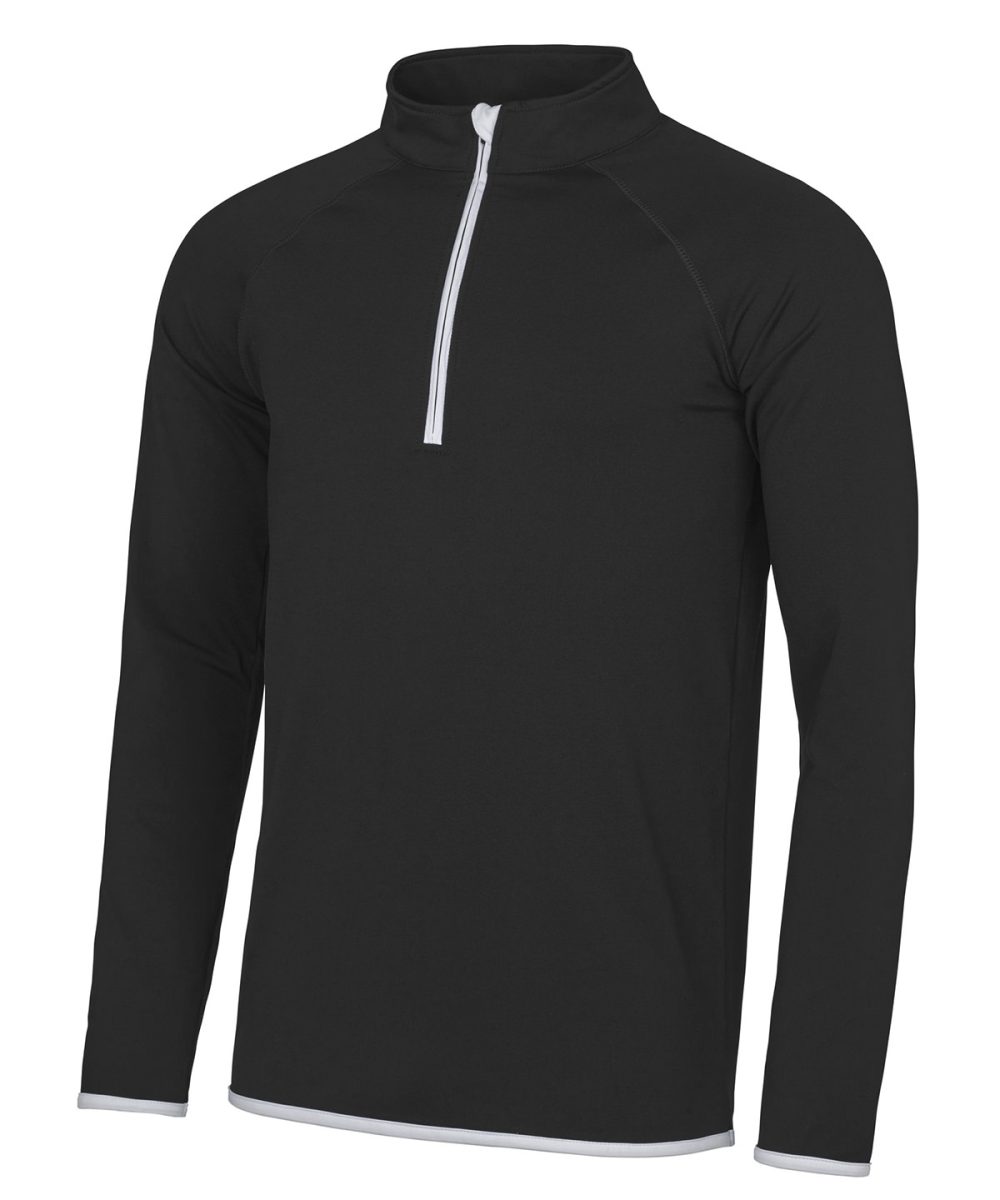 Jet Black/Arctic White Cool ½ zip sweatshirt