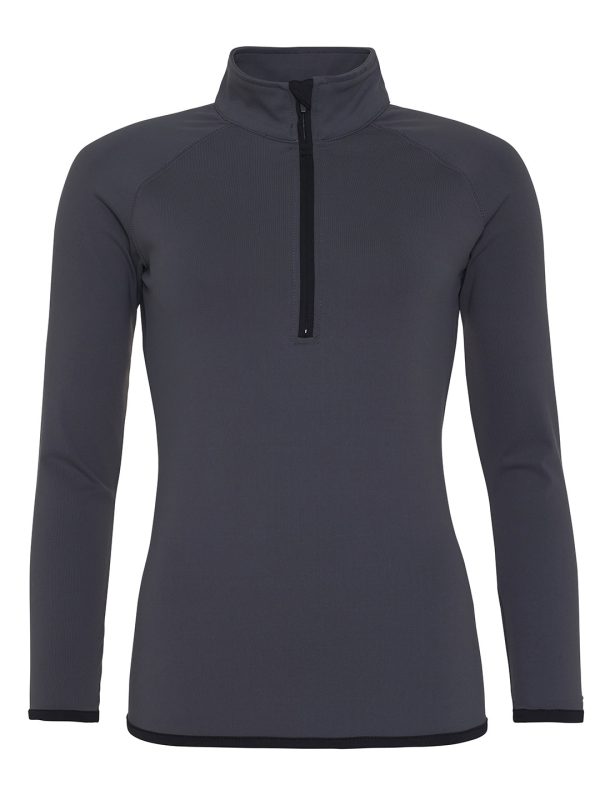 Charcoal/Jet Black Women's cool ½ zip sweatshirt