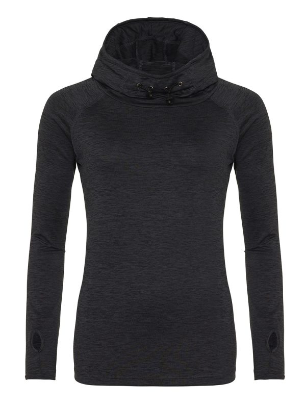 Black Slate Melange Women's cool cowl neck top