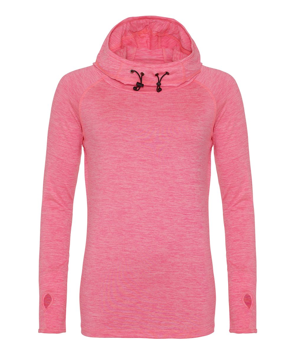 Electric Pink Melange Women's cool cowl neck top