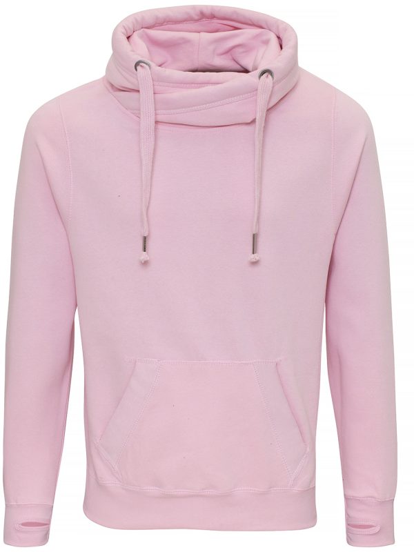 Baby Pink Cross neck hoodie