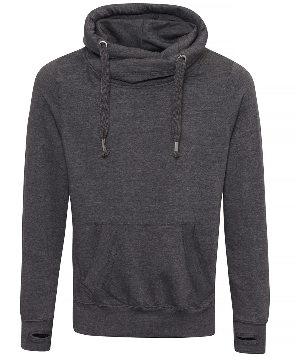 Charcoal Cross neck hoodie