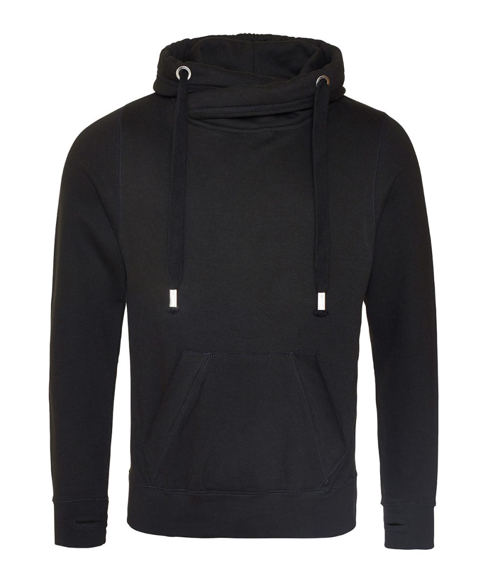 Jet Black Cross neck hoodie