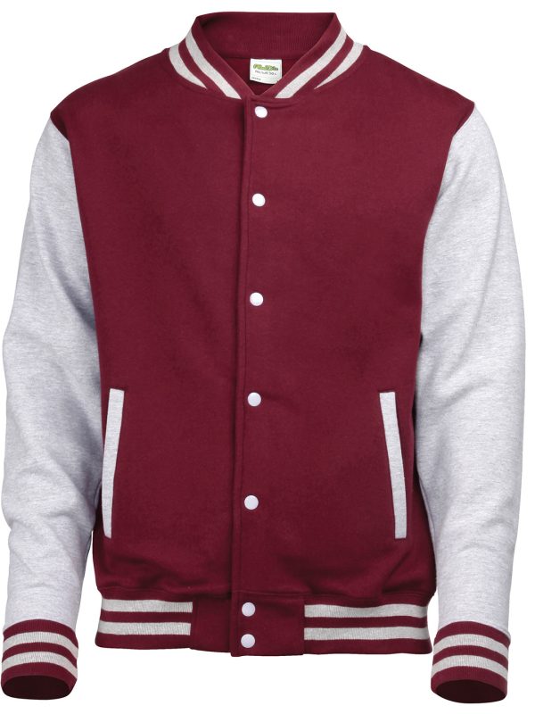 Burgundy/Heather Grey* Varsity jacket