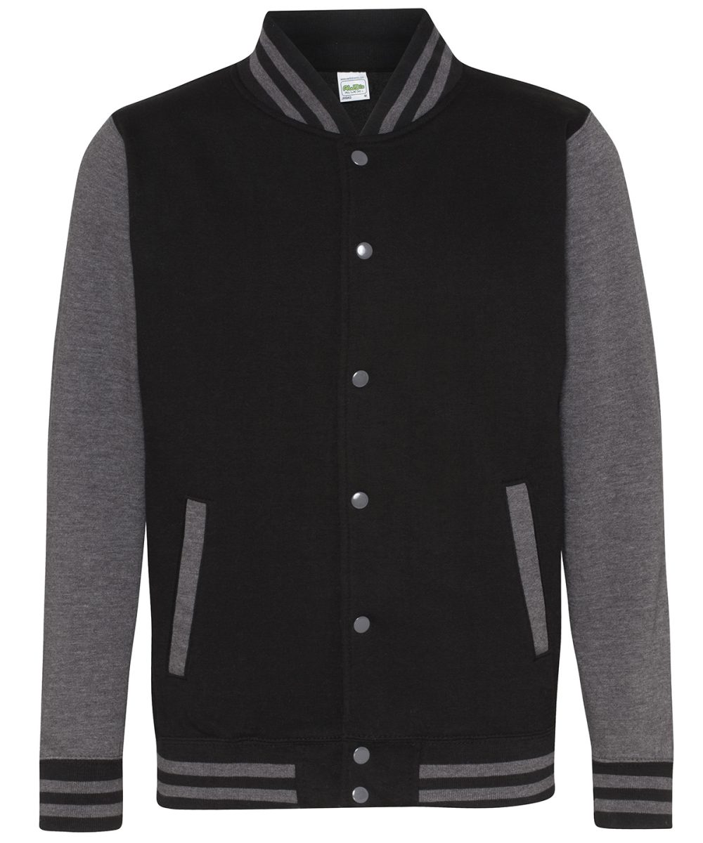 Jet Black/Charcoal Varsity jacket