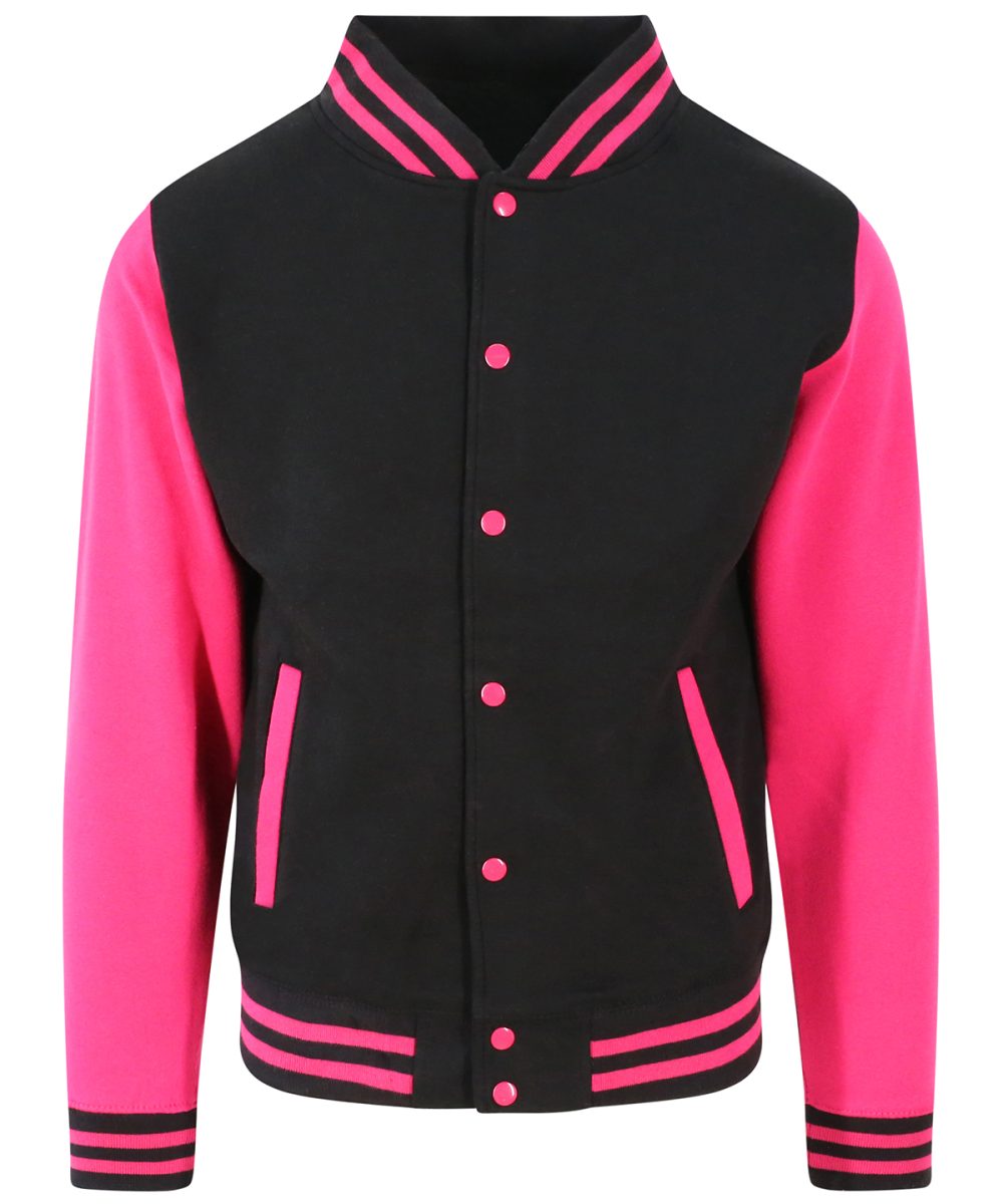 Jet Black/Hot Pink Varsity jacket