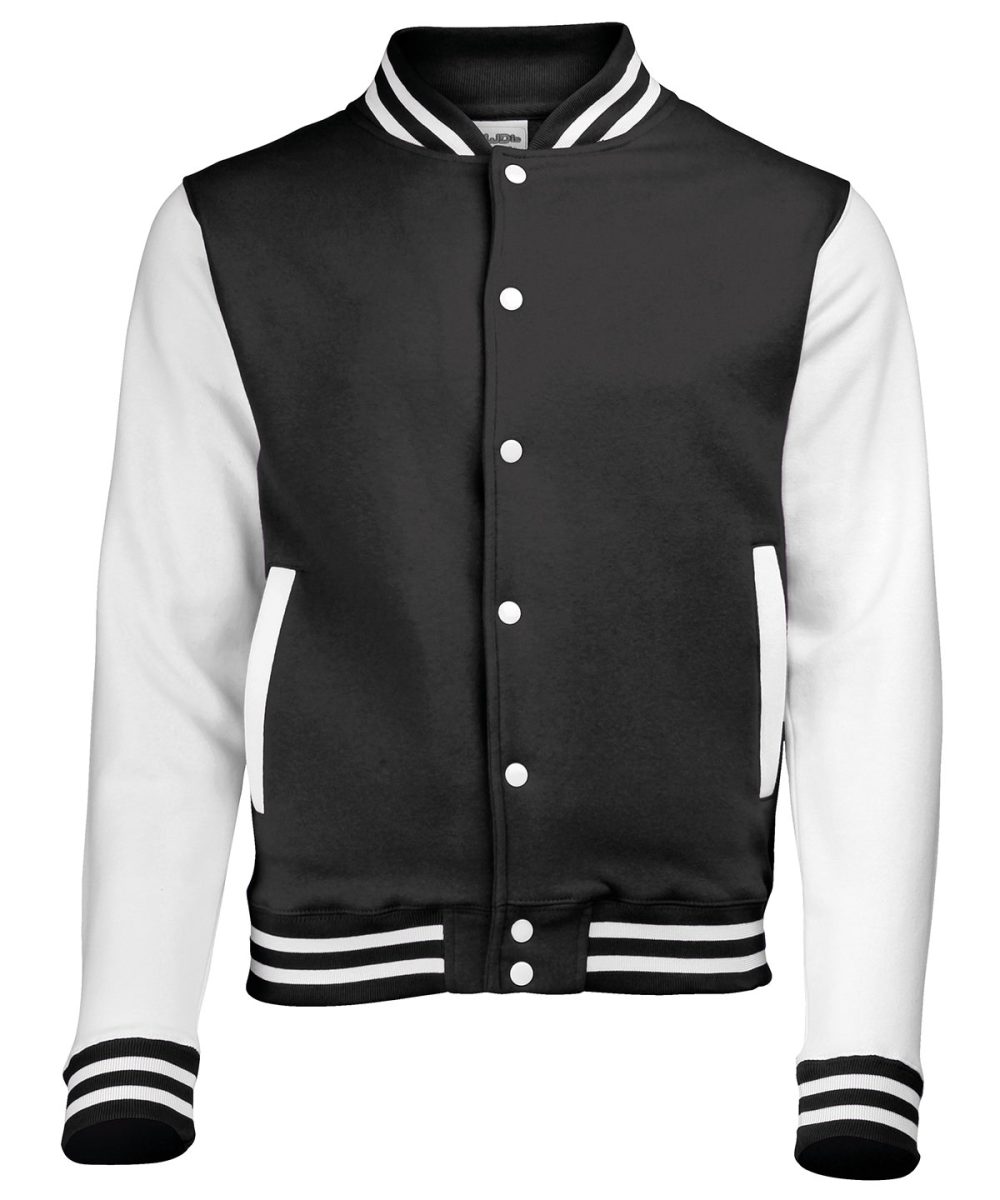 Jet Black/White* Varsity jacket