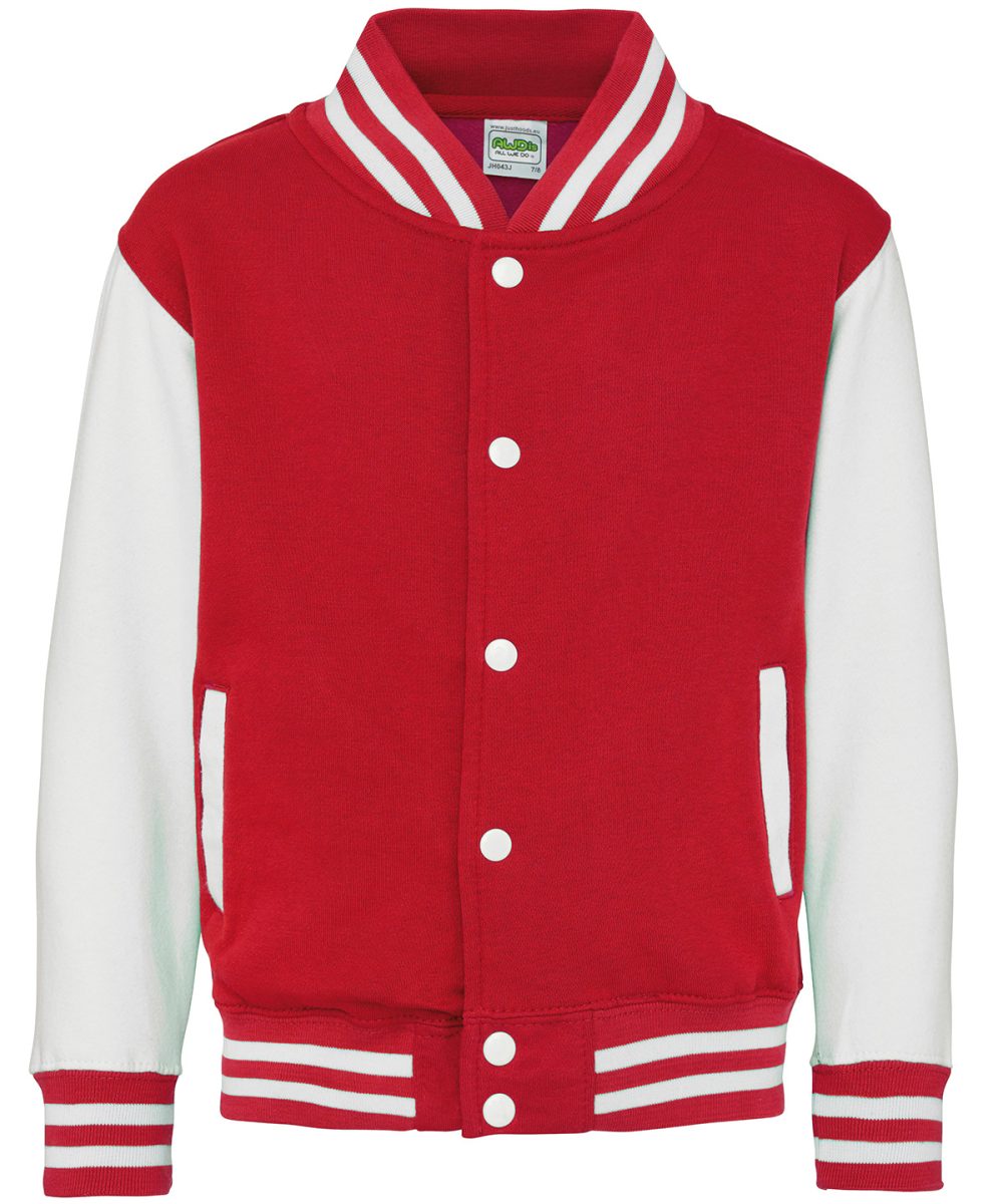 Fire Red/White Kids varsity jacket