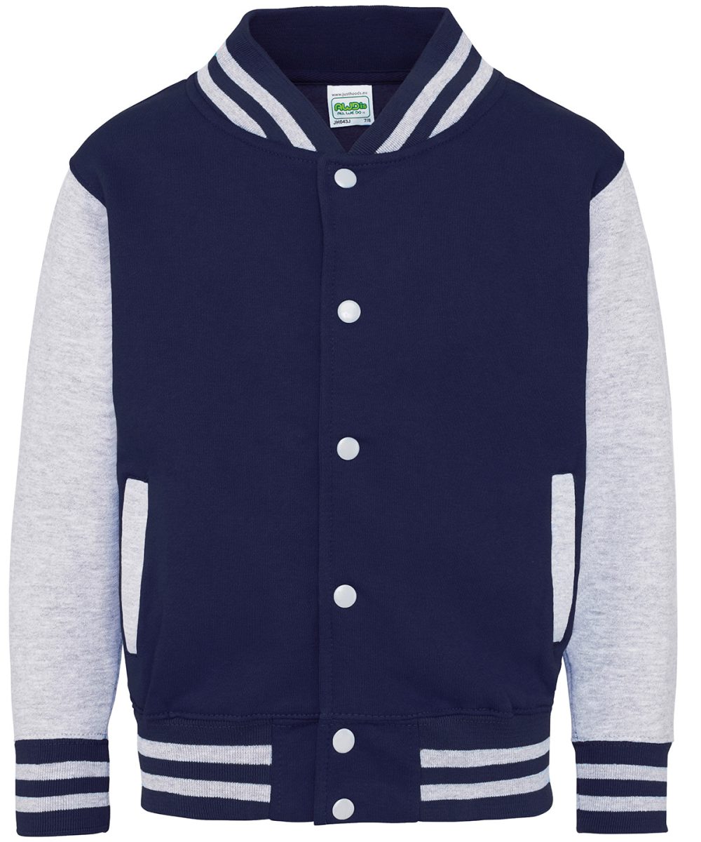 Oxford Navy/Heather  Grey Kids varsity jacket