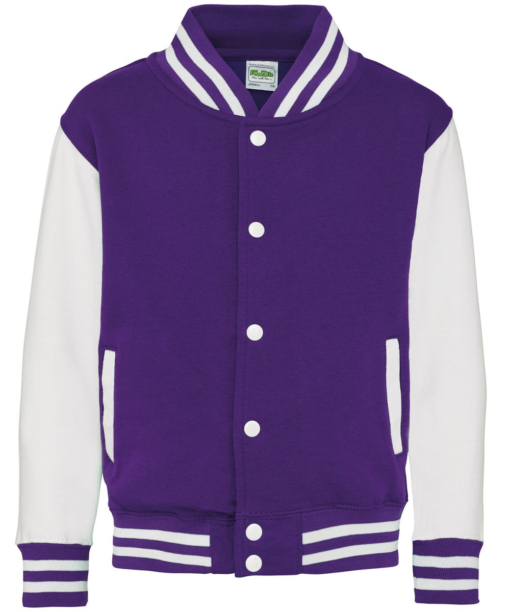 Purple/White Kids varsity jacket