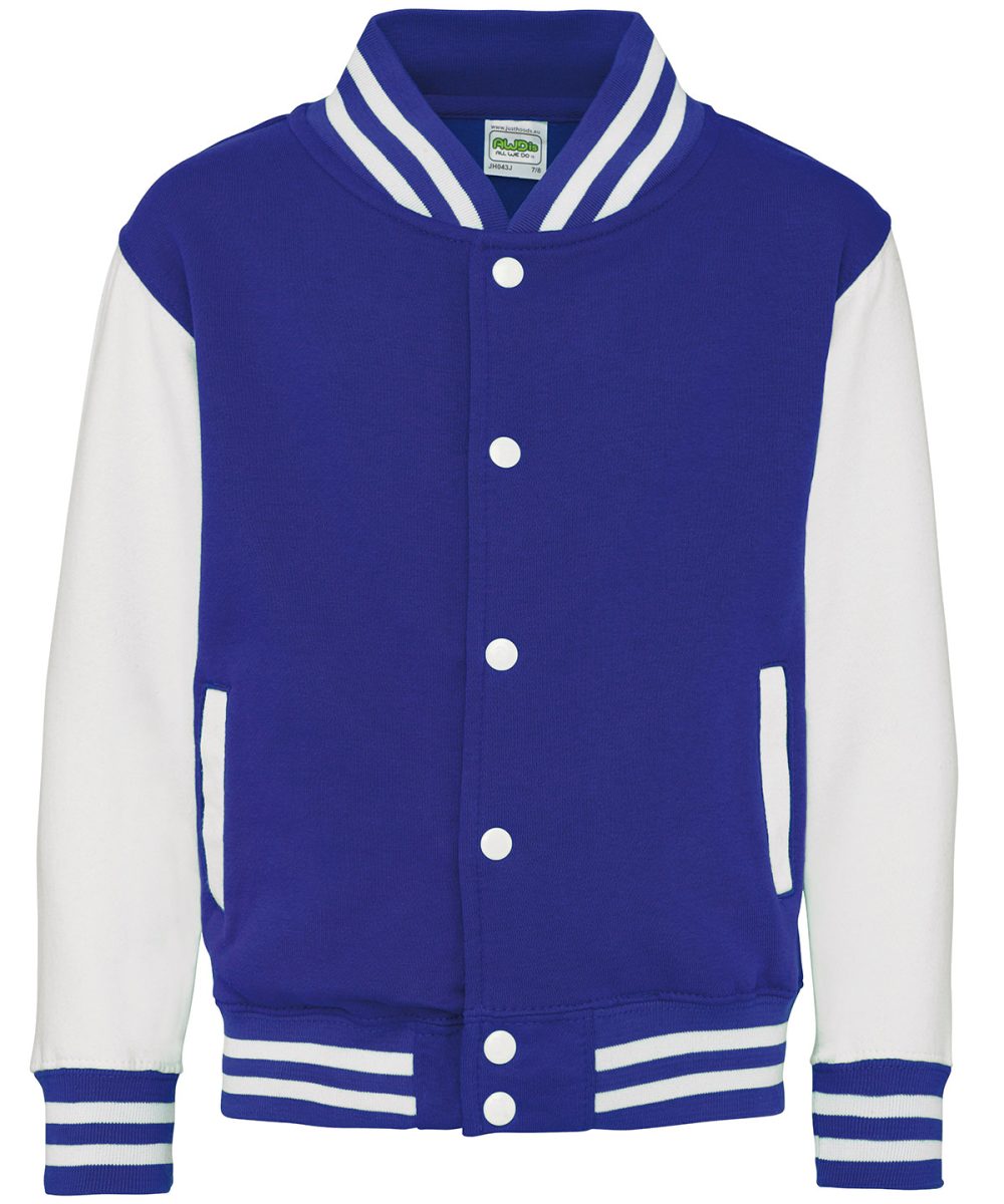 Royal Blue/White Kids varsity jacket