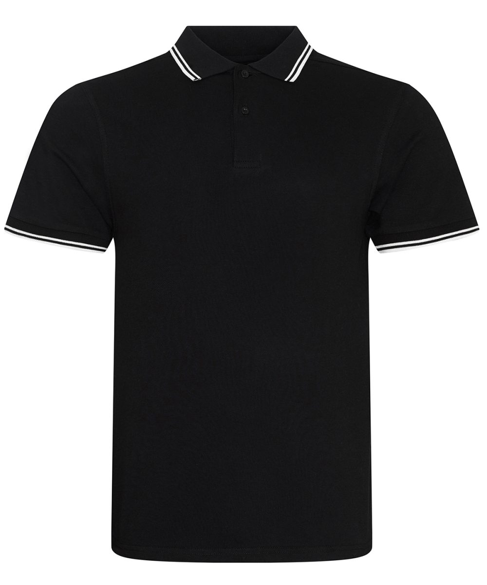 Black/White Stretch tipped polo