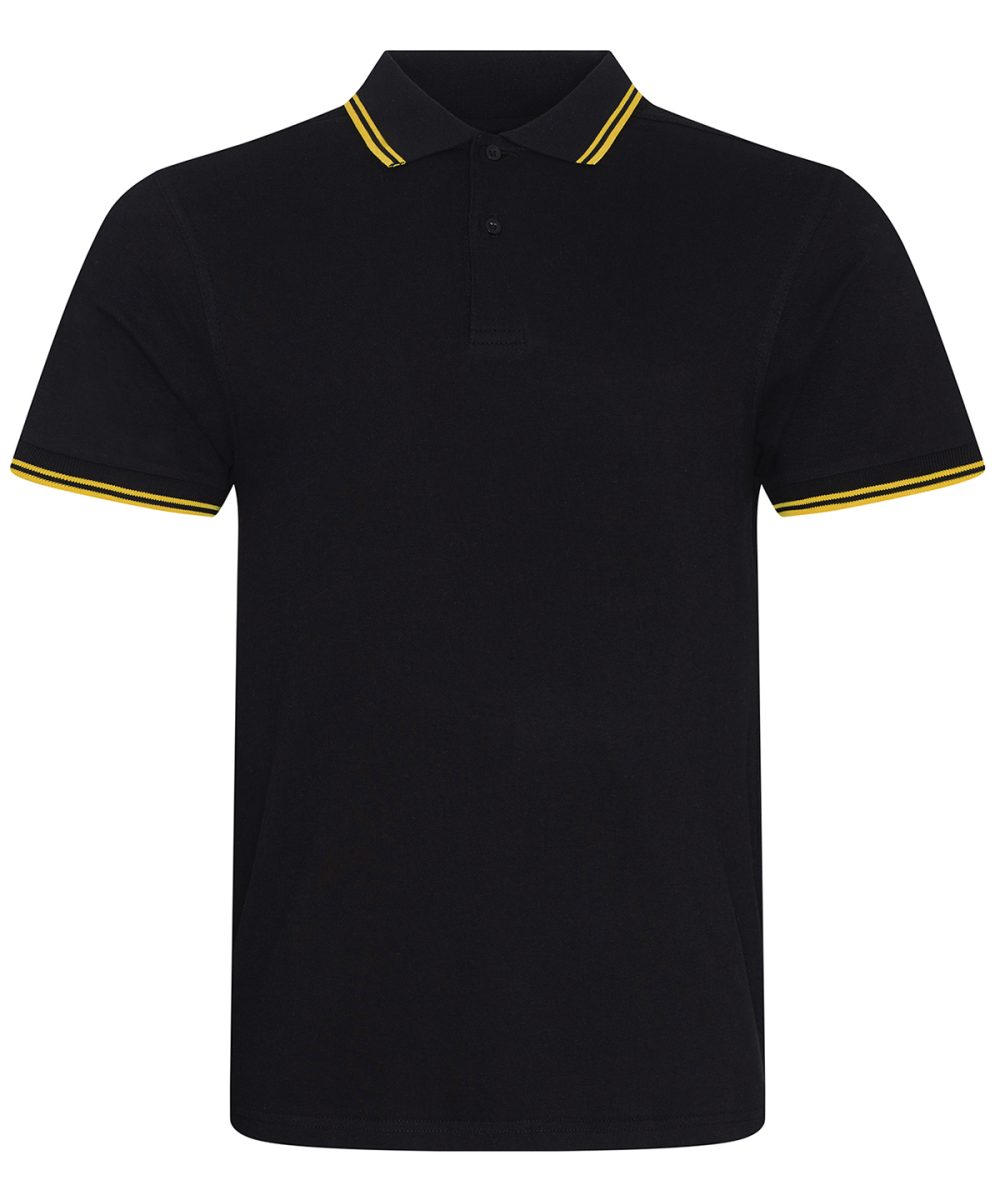 Black/Yellow Stretch tipped polo