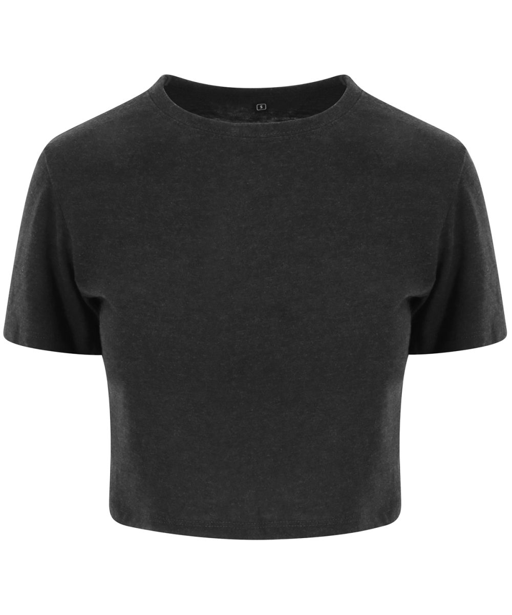 Heather Black Women's triblend cropped T