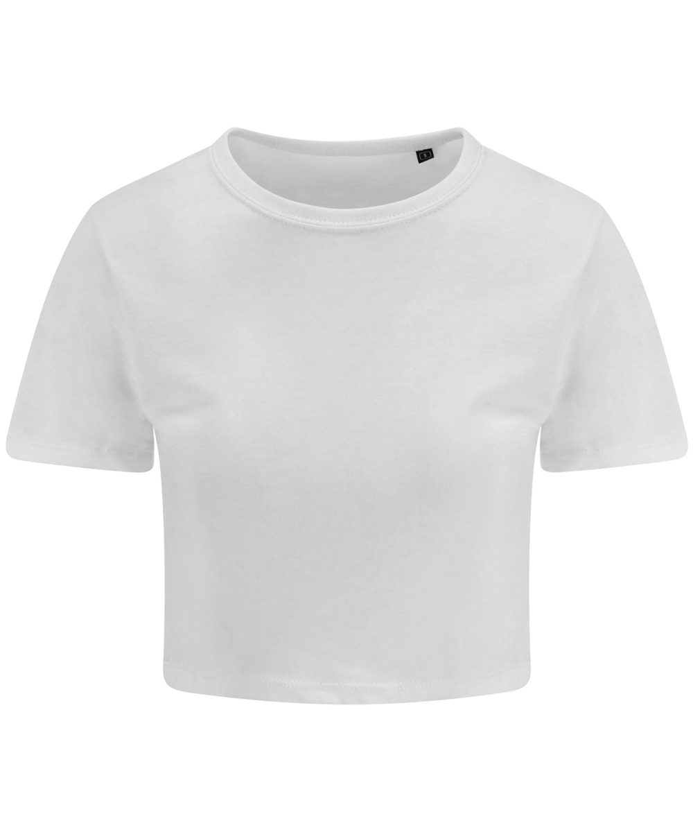 Solid White Women's triblend cropped T