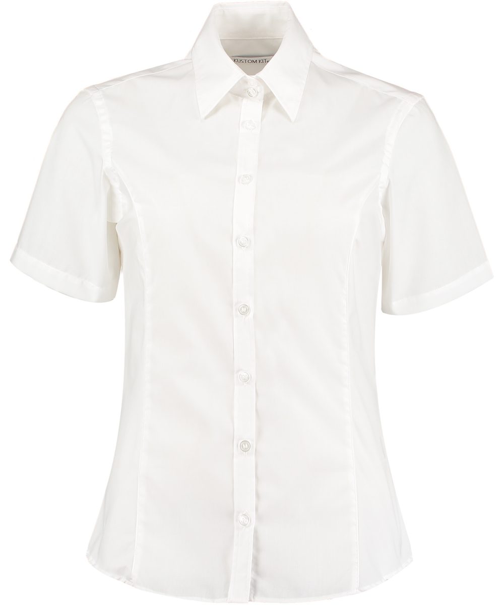 White* Business blouse short-sleeved (tailored fit)