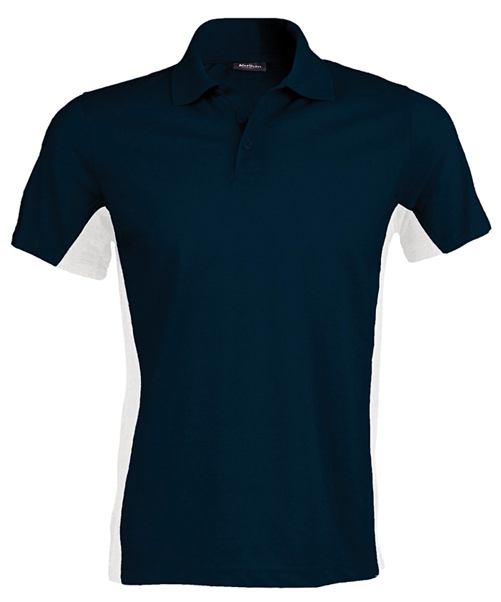 Navy/White Flags short sleeve bi-colour polo shirt