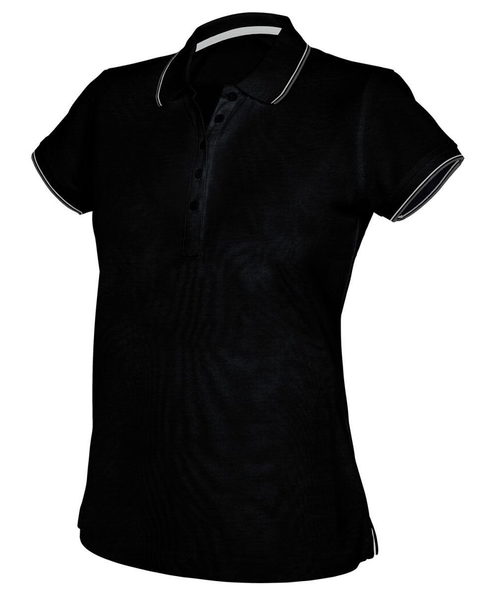 Black Women's short sleeve polo shirt